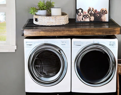 Pine Wood Tabletop for Front Load Washer and Dryer - My Two Maggie's