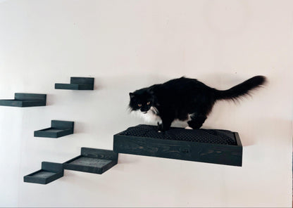 Floating Cat Shelves - My Two Maggie's, Floating Cat Shelves - My Two Maggie's, Floating Cat Perch, Cat Hammock, Wall Mounted Cat Shelves,  Wall Mounted Cat Step, Floating Cat Shelf, Hanging Cat Perch, Wall Cat Shelf, Wall Cat Step, Cat Furniture